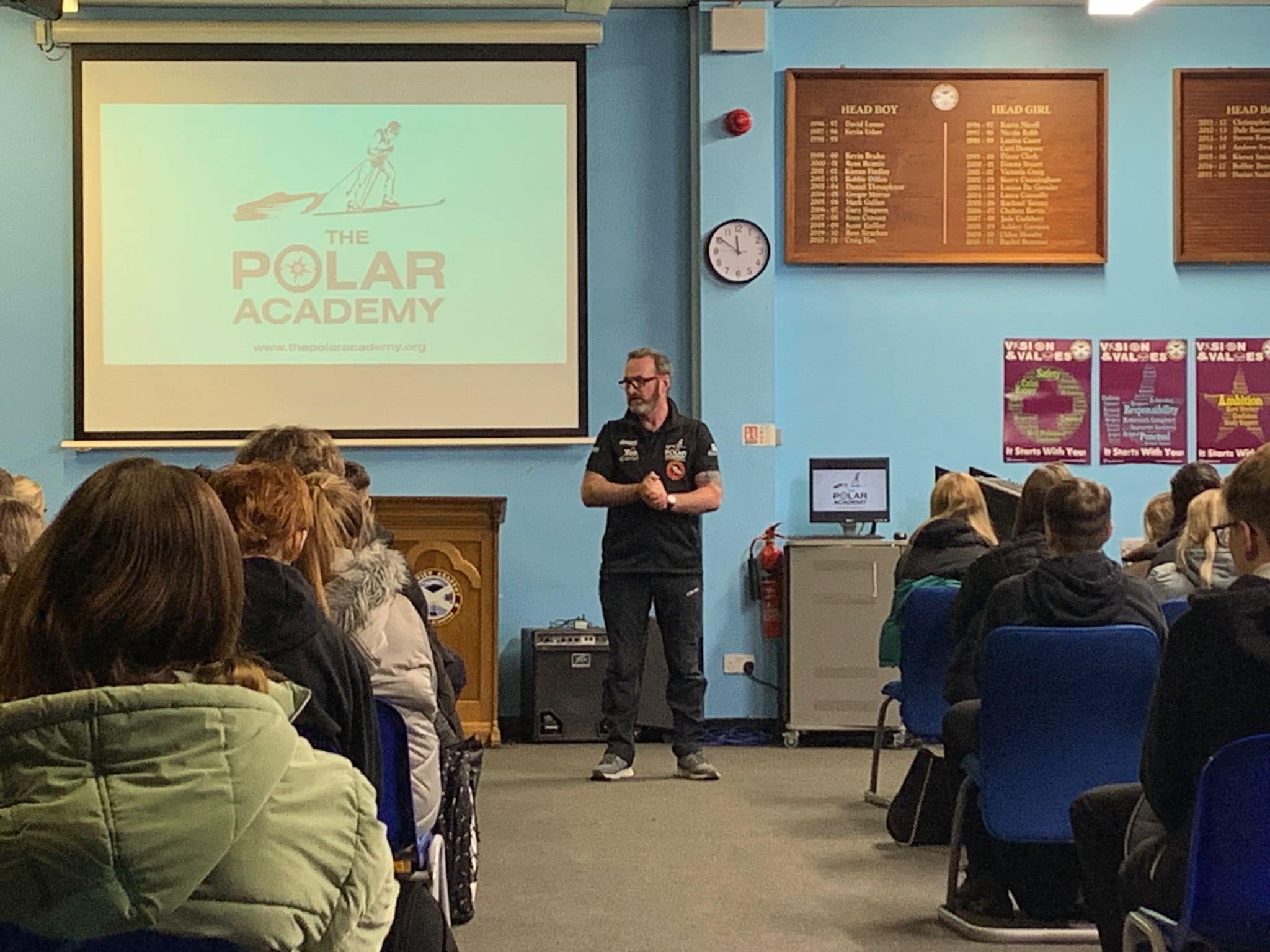 Craig talking at assembly