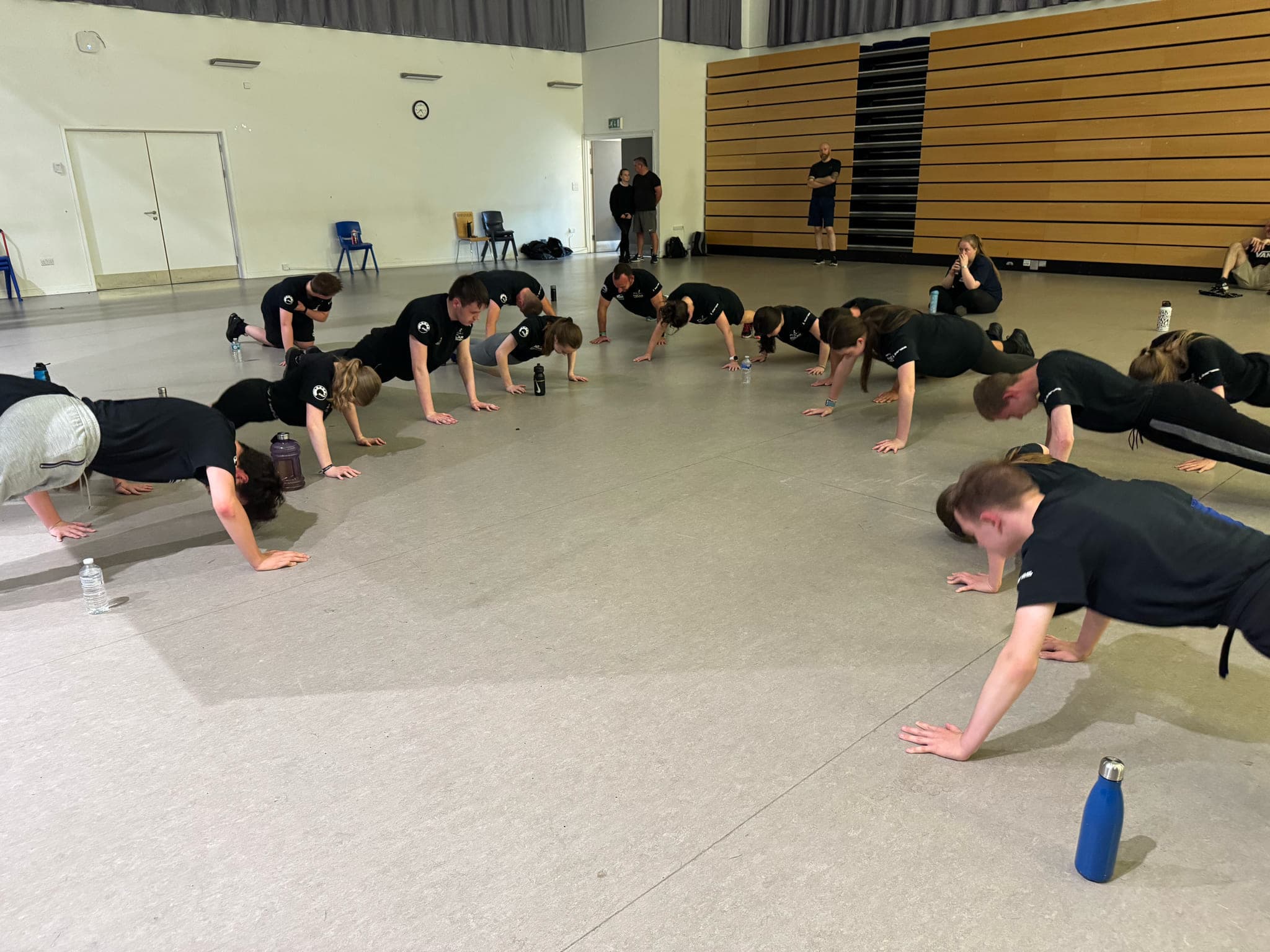 Insanity training - team press-ups